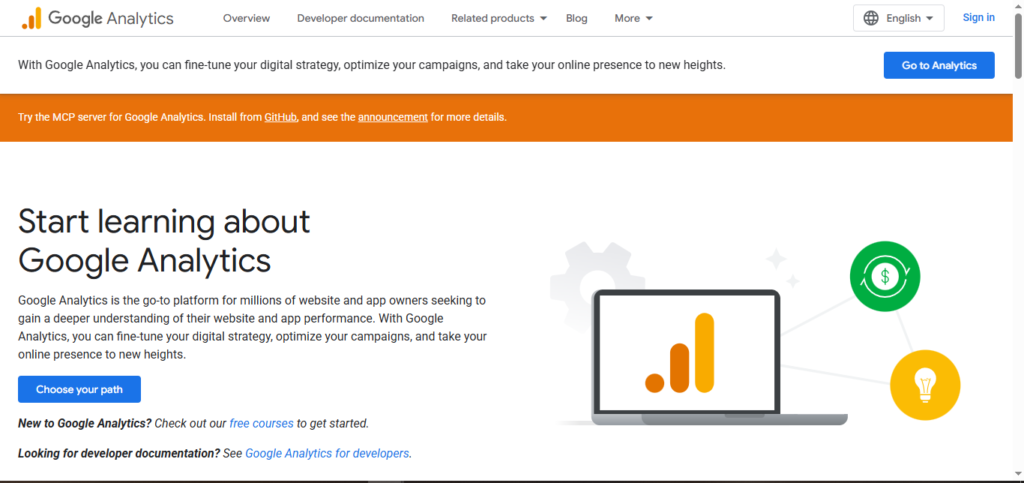 Google Analytics Homepage