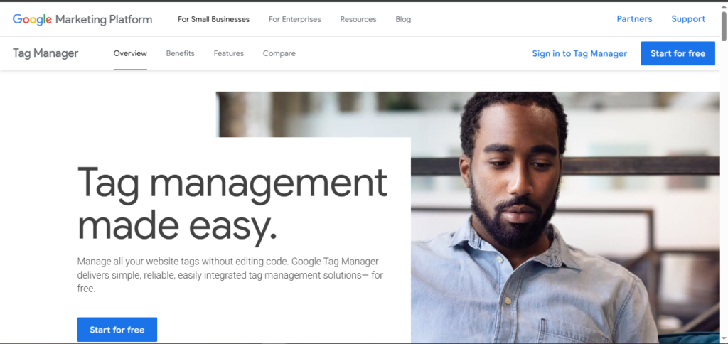 Google Tag Manager Homepage