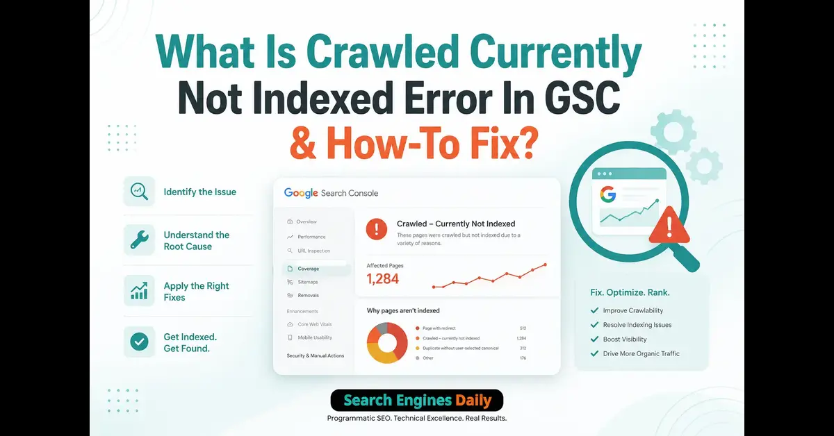 What Is Crawled Currently Not Indexed Error In GSC & How-To Fix?